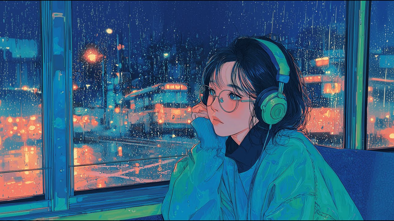 where thoughts drift between raindrops| lofi rain ambient night