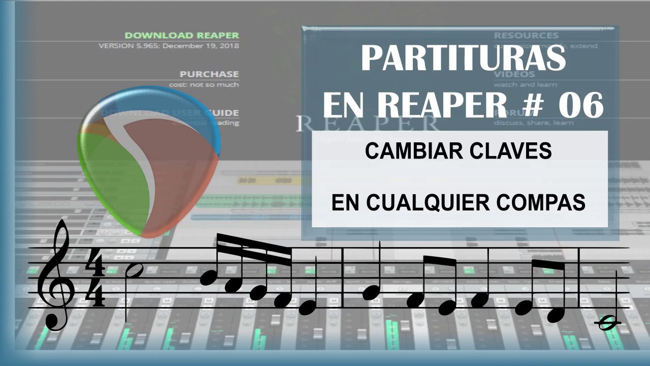 PARTITURAS EN REAPER # 06 CAMBIAR CLAVE EN CUALQUIER COMPAS DEL PENTAGRAMA