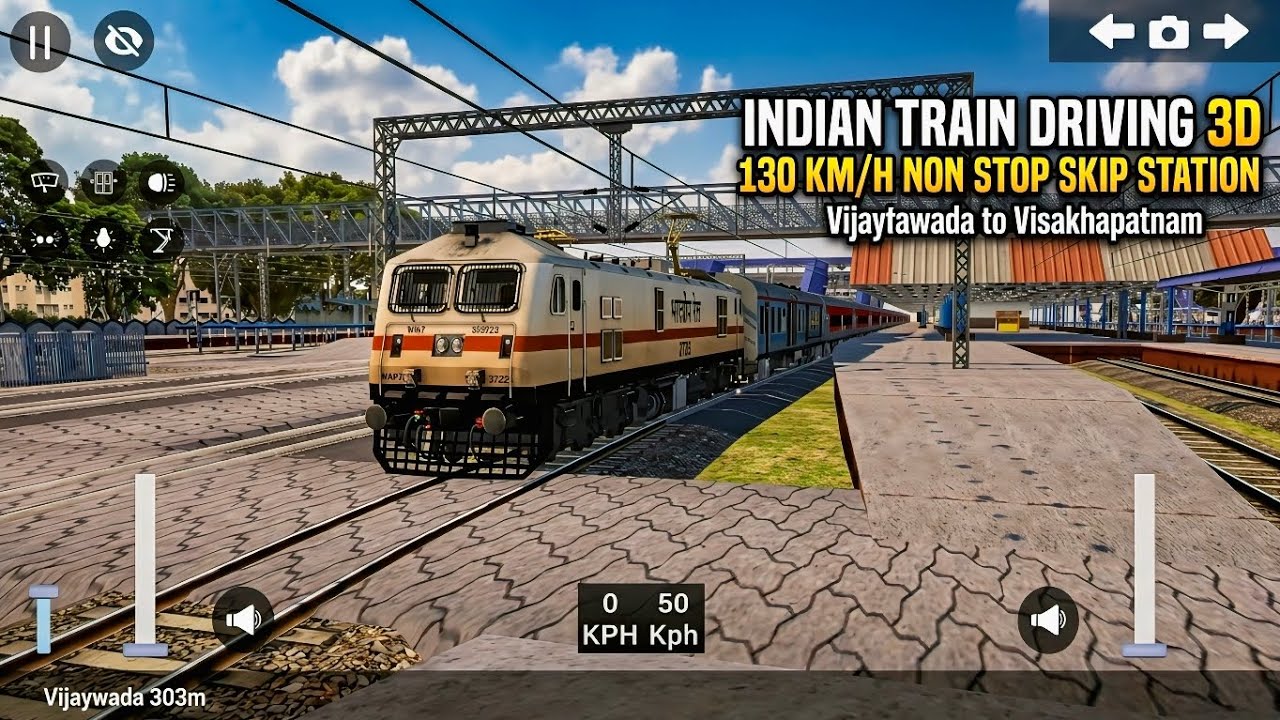 Indian Train Driving 3D | 130 KM/H Non Stop Skip Station  Vijayawada to Visakhapatnam Full Speed Run