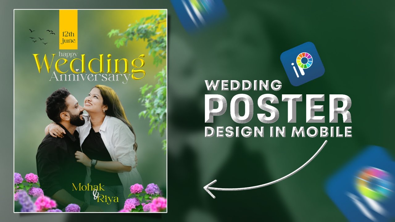 Wedding Anniversary Poster Design | IbisPaint X | Anniversary Banner Editing
