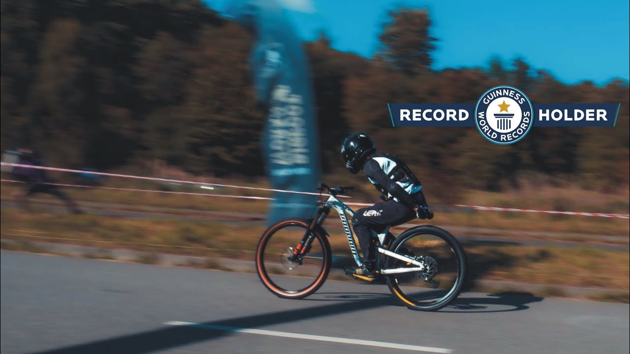 Guinness World Record - Fastest cycling speed no hands. 119.840 km /h. on 100 mtr distance.