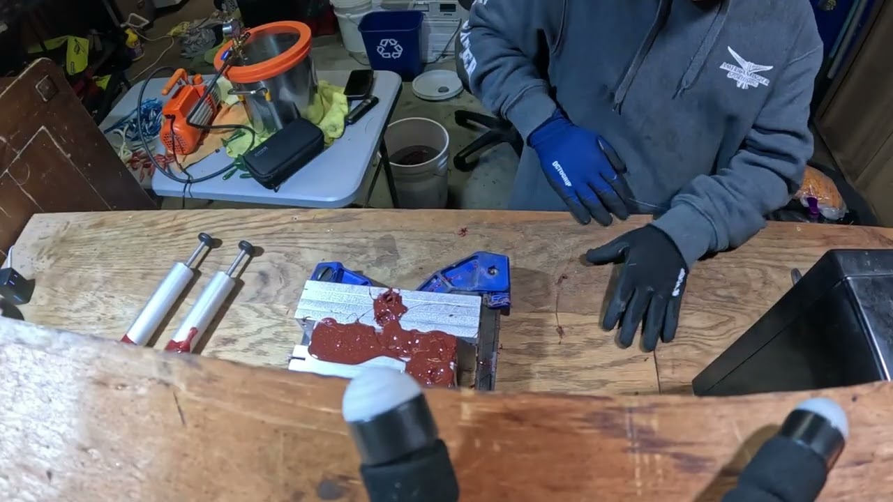 making HUNDERDS of soft plastic lures.