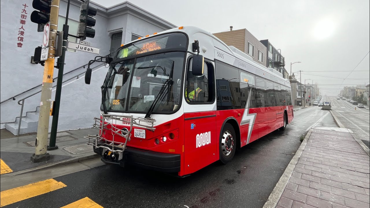 ⁴ᴷ⁶⁰ Loud Announcements! SF MUNI 2022 BYD K9MD #5005 on N Judah Bus