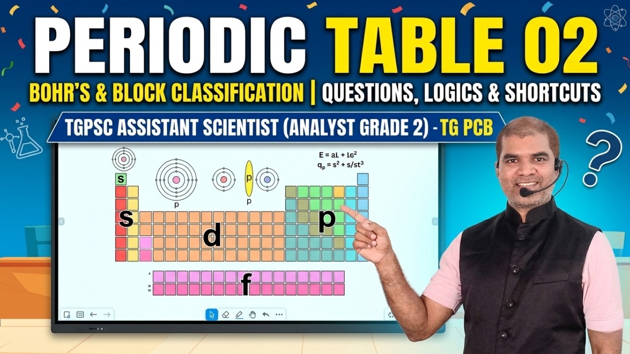 CLASS-02  PERIODIC TABLE| ASSISTANT SCIENTIST (ANALYST GRADE 2) | TGPSC |TG POLLUTION CONTROL BOARD