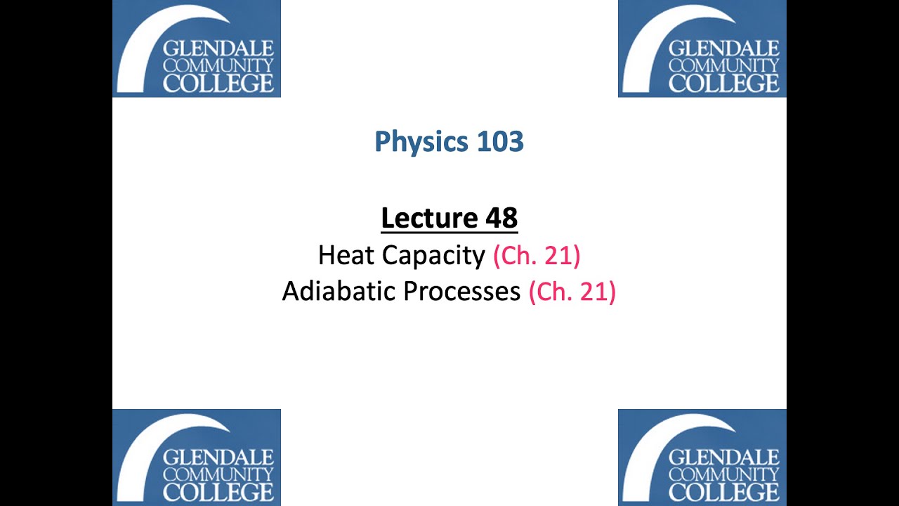 Phys 103 - Lecture 48 - Heat Capacity and Adiabatic Processes