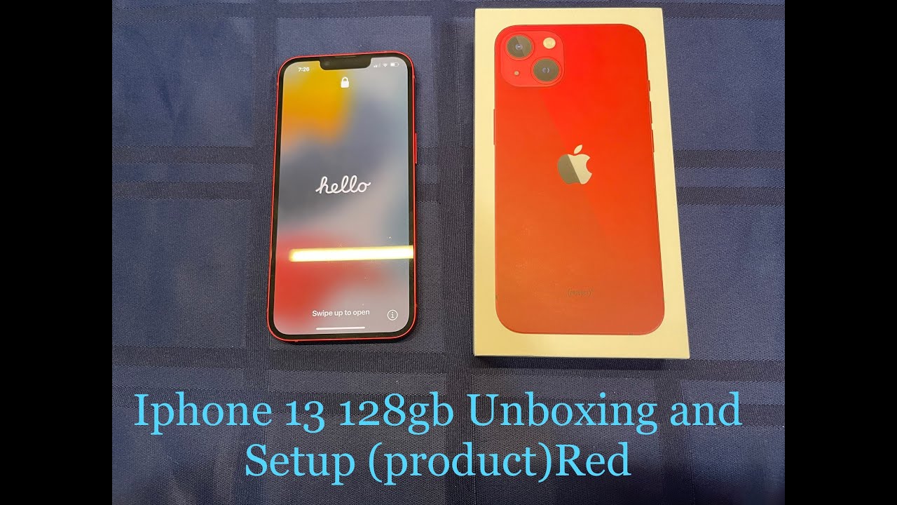 Iphone 13 unboxing + setup - (product) RED /128gb