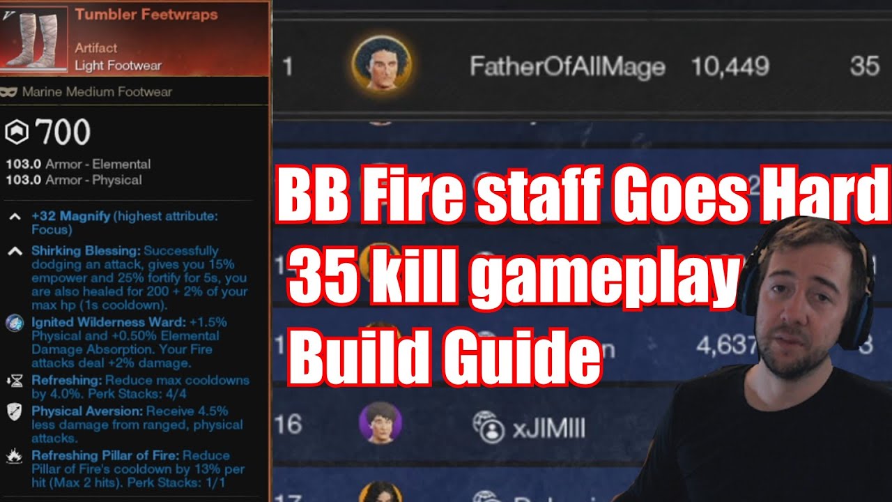 ⚔️New World⚔️ Fire staff Blunderbuss Goes Hard in Outpost rush 35 kill gameplay + guide Meta build