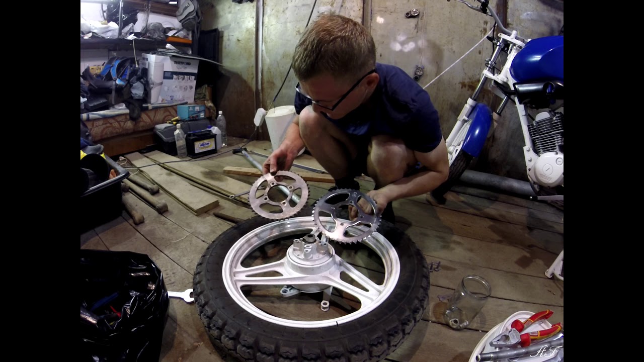 Замена звезд и цепи на yamaha ybr125 !