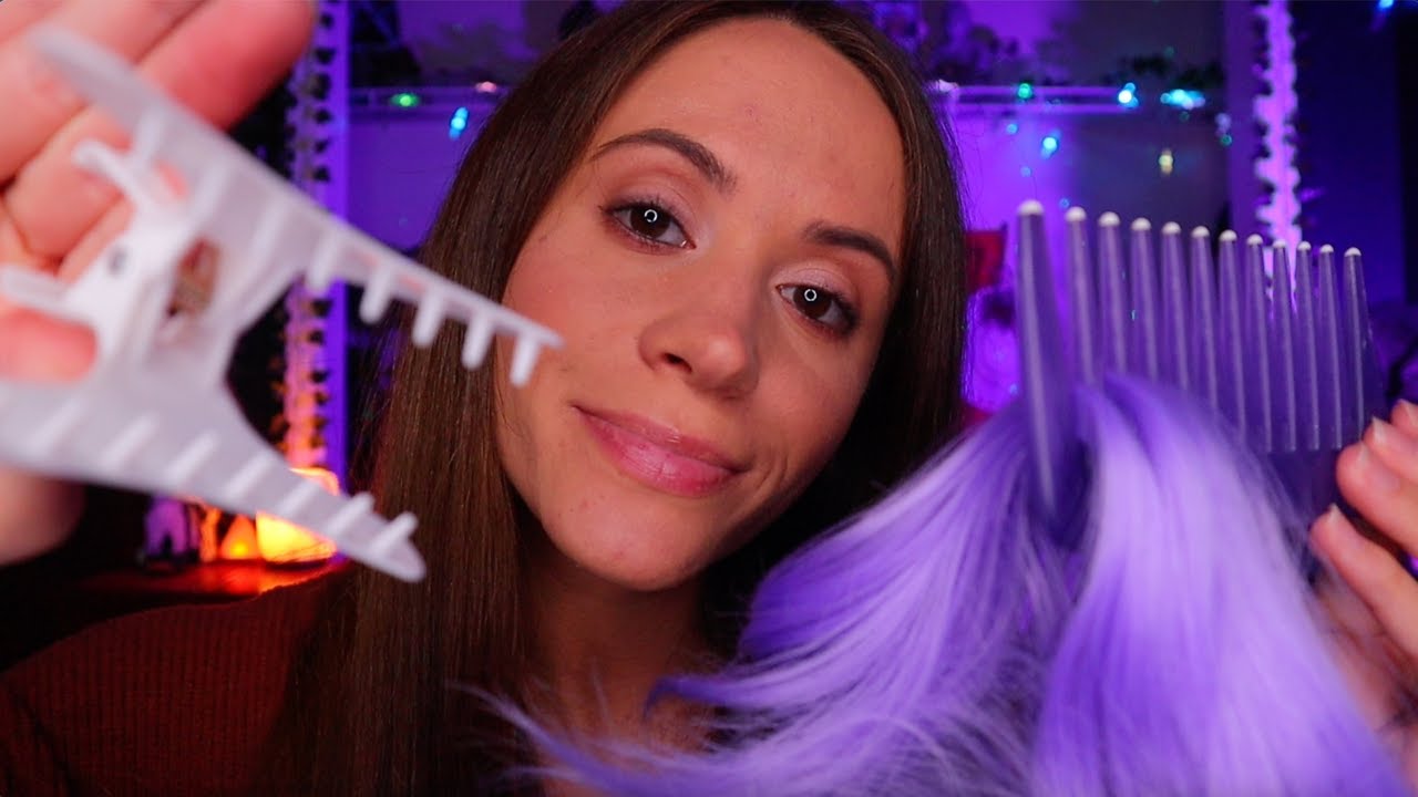 ASMR / Hair Brushing, Combing, Head Massage (personal attention for sleep)