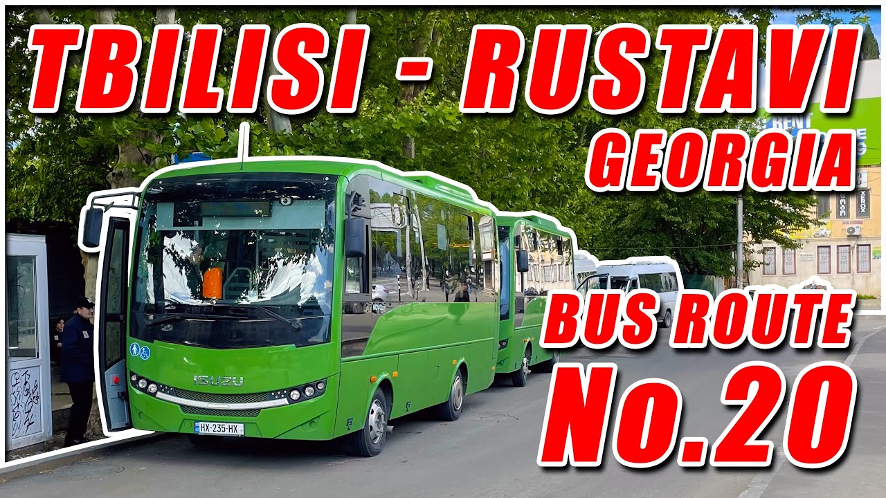Rustavi Bus #20  Full Route: Isani Metro Station (Tbilisi)  → Kutaisi Square (Rustavi) [Window View]