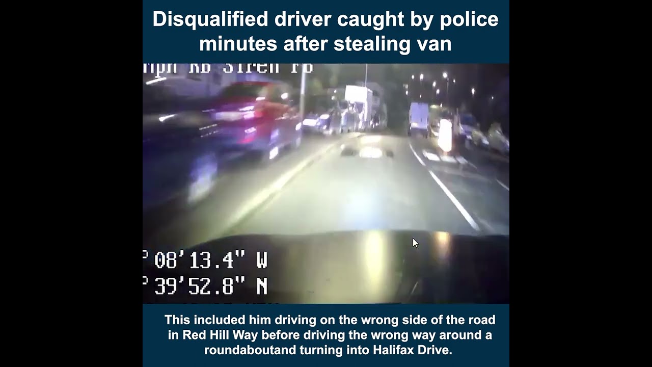 Disqualified driver caught by police minutes after stealing van