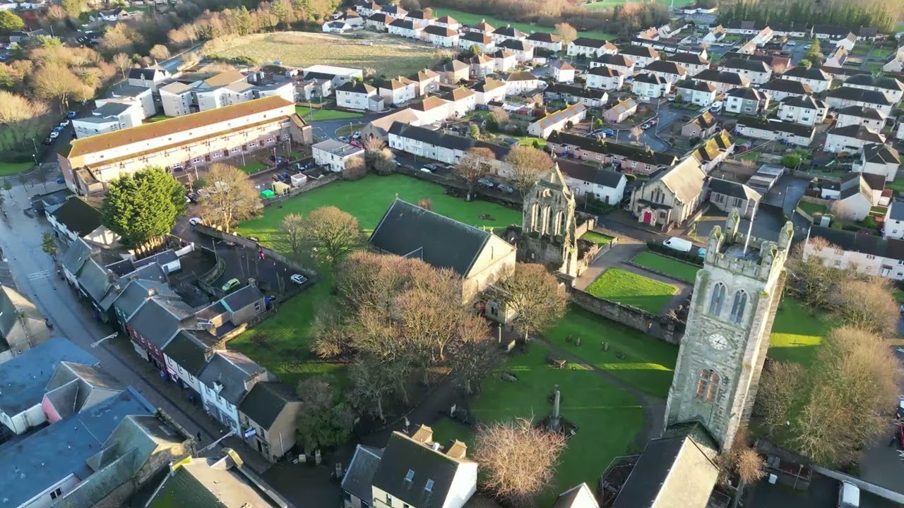 Kilwinning Abbey drone fly over