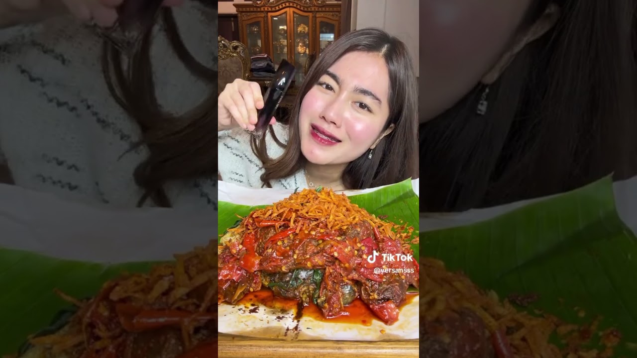 MUKBANG NASI PADANG:SANIA+DENDENG MAMAKU