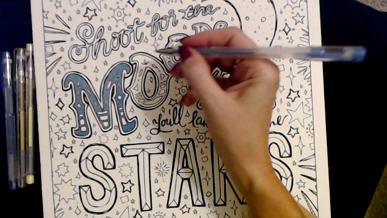 ASMR | Gel Pens Coloring On Canvas (Whisper)