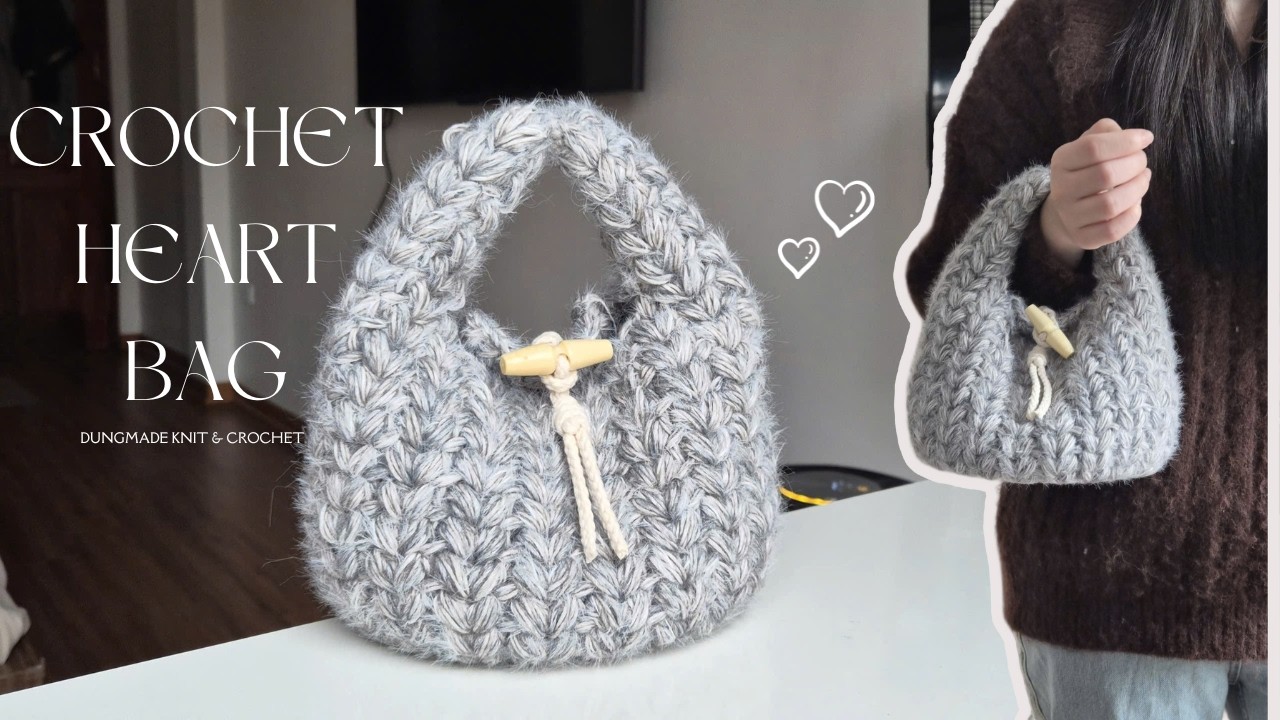 Crochet heart bag | Móc túi trái tim