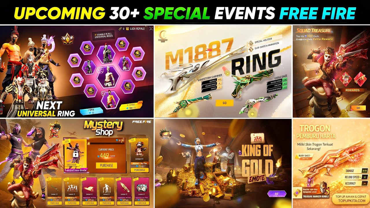 Upcoming Events in Free Fire l Free Fire New Event l Ff New Event l Ramadan M1887 Ring Event Return