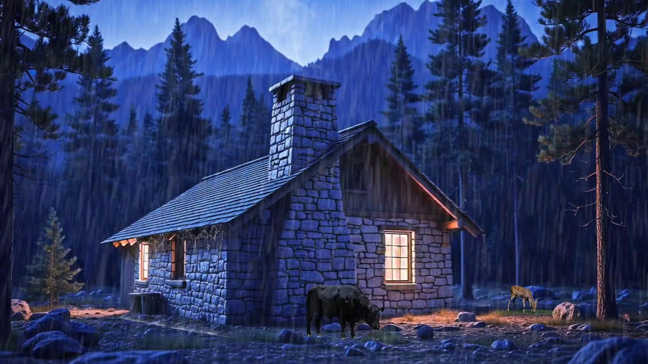 Fall Asleep Fast Tonight in a Cozy Cabin 🪵🌧️ Rain on the Roof | Instant Calm for Deep Sleep