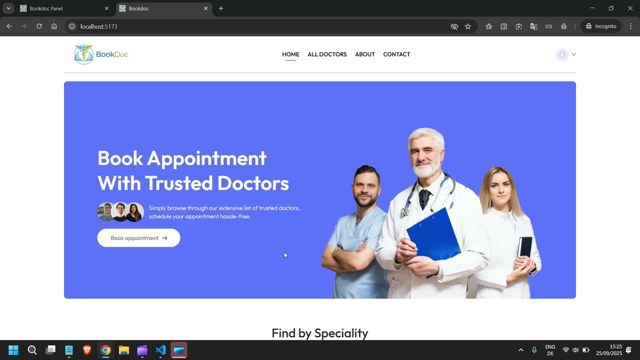 projectanchit - 🩺 BookDoc: Full-Stack Doctor Appointment Booking System