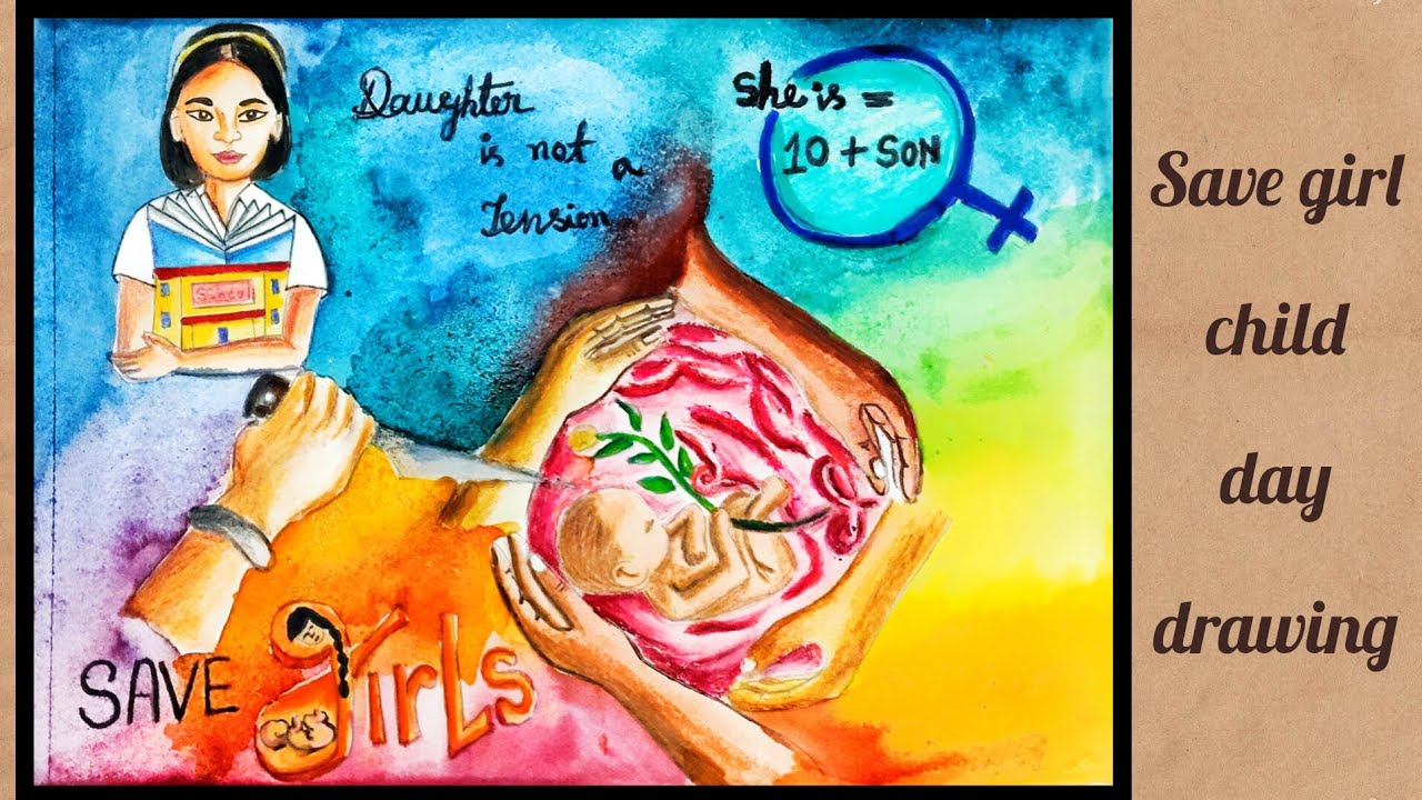 National Girl Child Day Drawing |Save girl child Poster | Beti Bachao Beti Padhao Drawing #drawing 