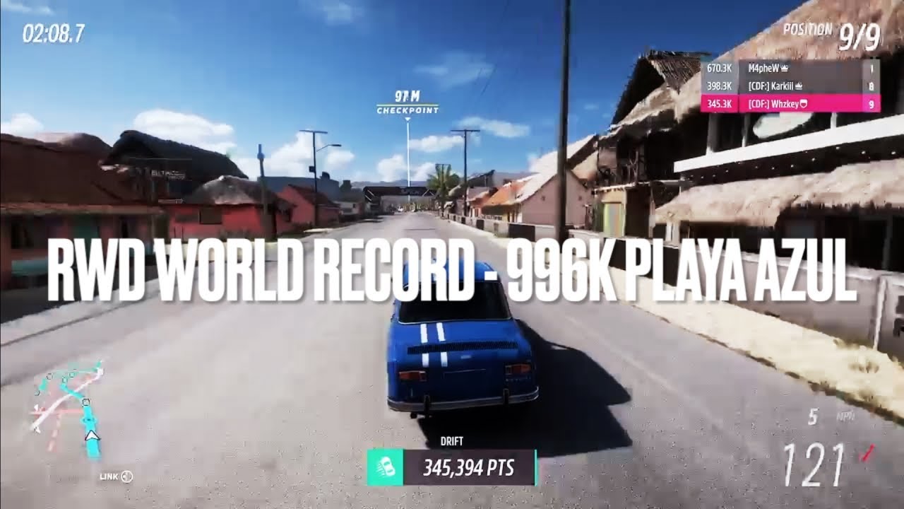 RWD WORLD RECORD - 996.5k Playa Azul Circuit - FH5 Open Drifting