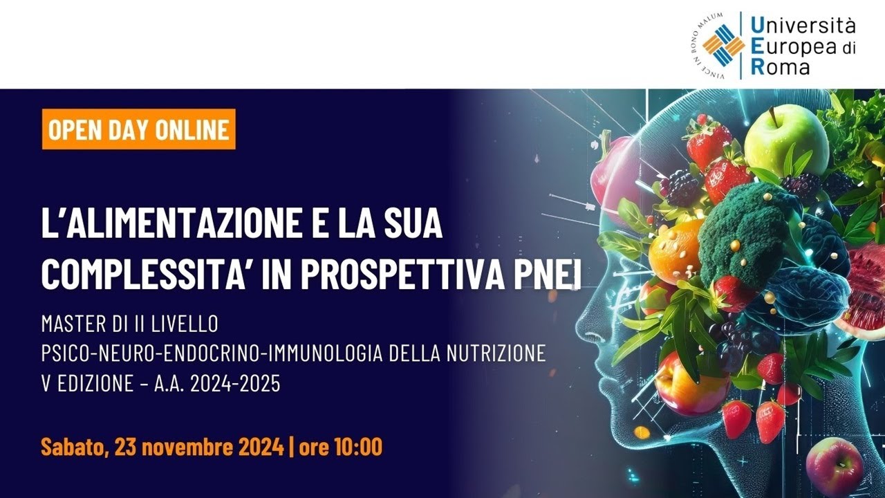Open Day Online del Master di II Livello: L'Alimentazione e la sua Complessità in Prospettiva PNEI