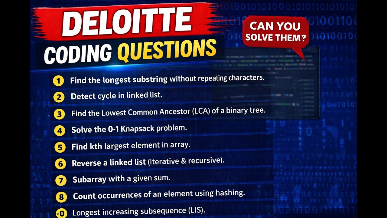 Deloitte Coding Questions | Practice Before Interview