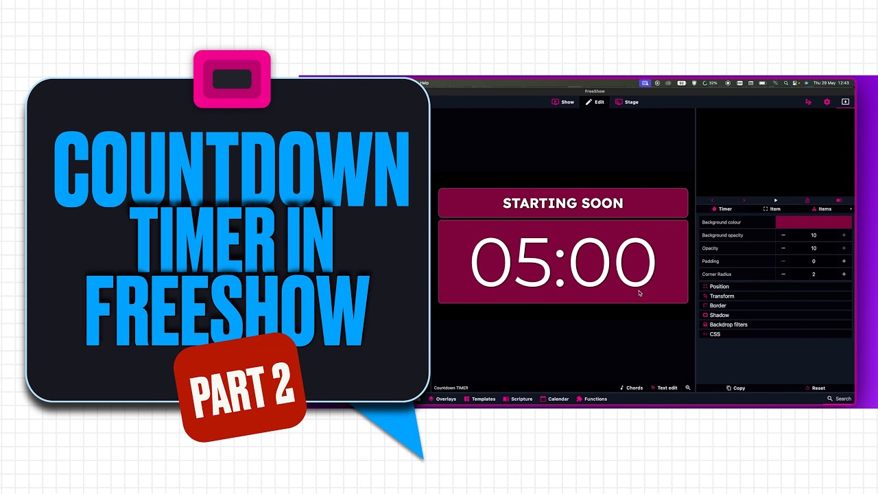 HOW TO CREATE COUNTDOWN TIMER IN FREESHOW | PART 2 @FreeShow