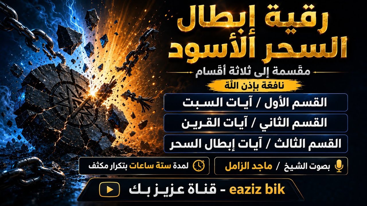 رقية (أبطال السحر اليهودي) لمدة (6:49 ساعات) بصوت الشيخ ماجد الزامل نافعة بَإذن اللــٌہ