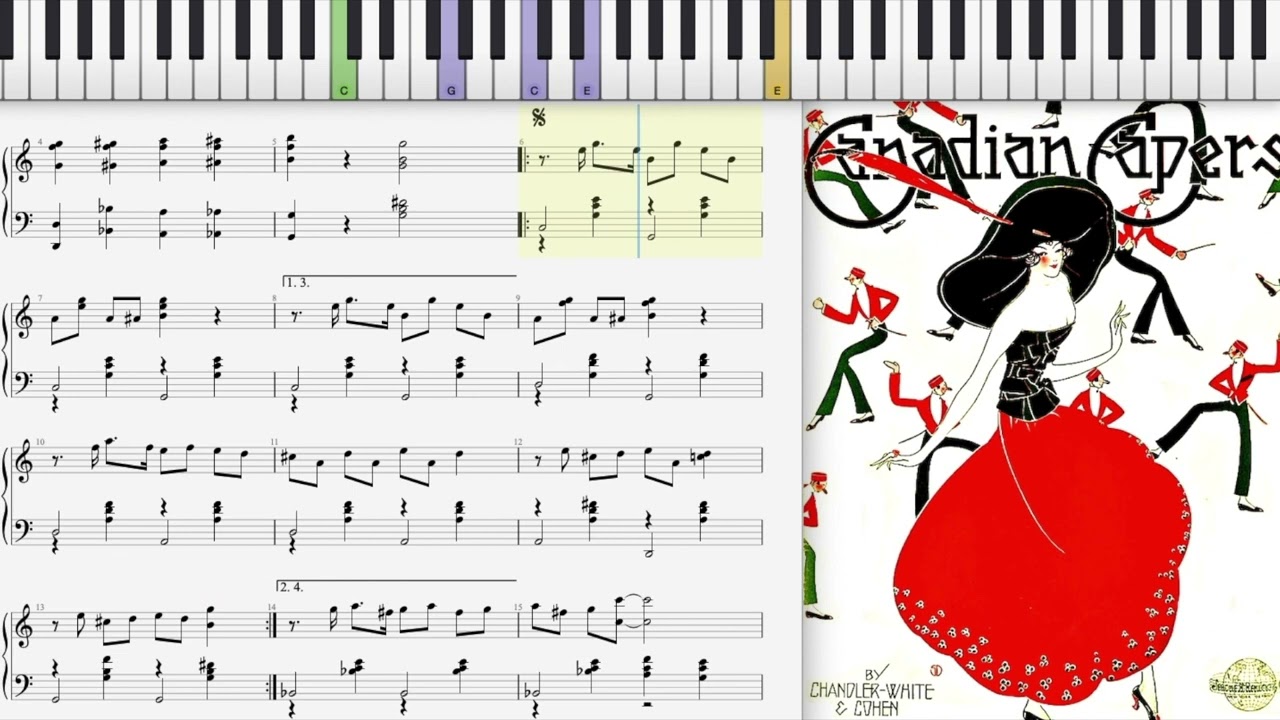 Canadian Capers by Chandler, White & Cohen (1915, Ragtime piano)