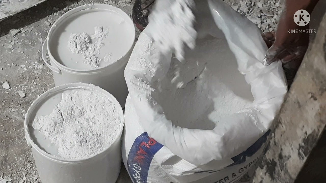 gypsum powder mixing/জিপসাম পাউডার কিভাবে পানির সাথে মিক্স করবেন পর্ব 1