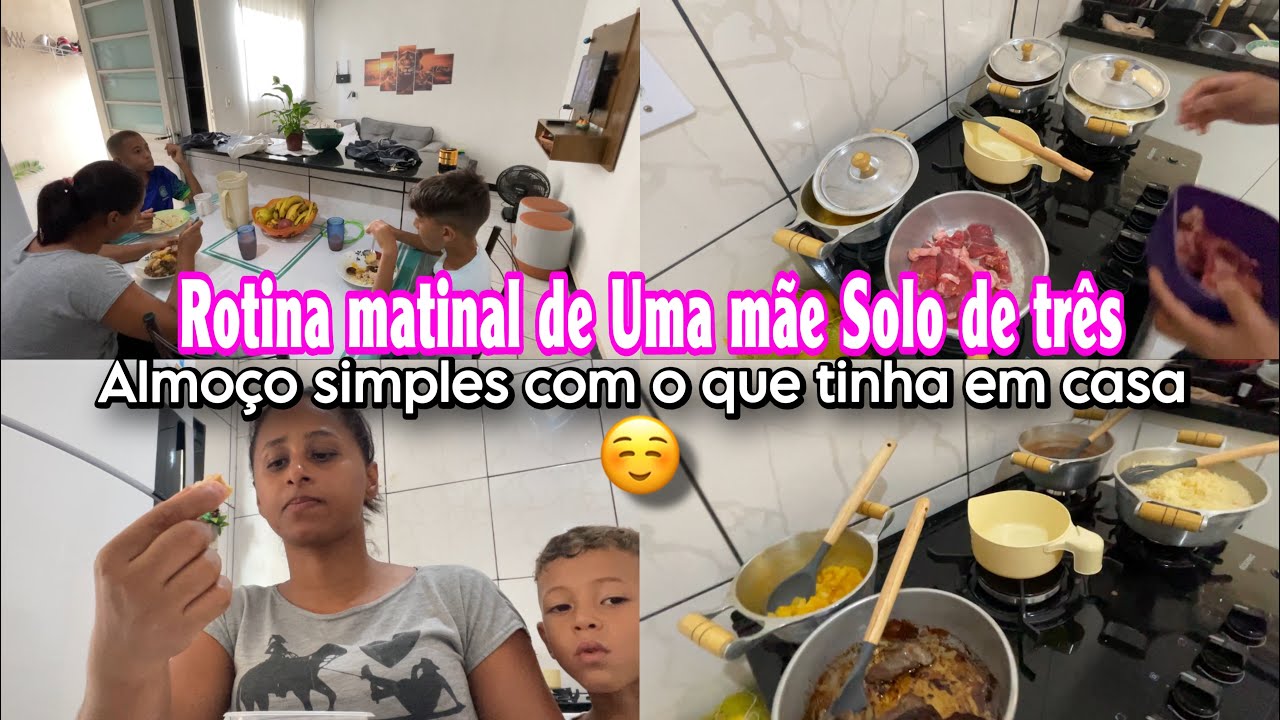 Rotina Real de Uma Mãe Solo de Três | Almoço com o Que Tinha em Casa 🙏🏾🍝