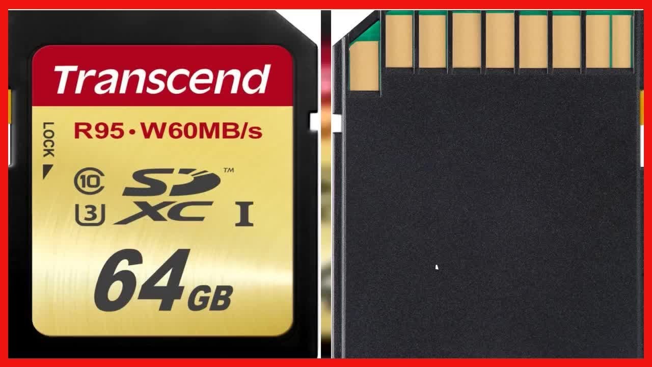 Transcend 64 GB High Speed 10 UHS-3 Flash Memory Card 95/60 MB/s (TS64GSDU3),Gold