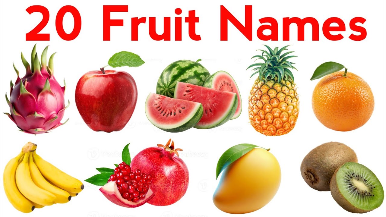 🍎Apple (सेब) 20 फलों के नाम | Learn Fruits Name | Fruit Name English Hindi