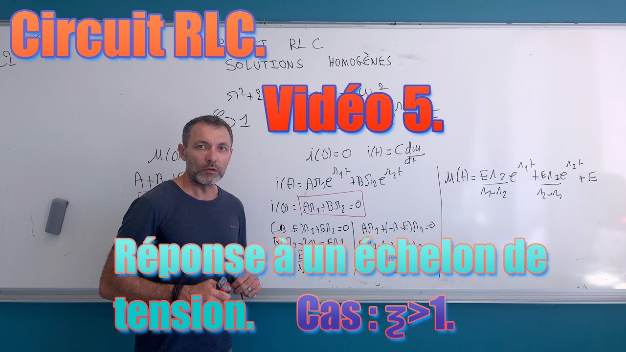 Circuit RLC - Vidéo 5 - Réponse à un échelon de tension dans le cas où ƺ supérieur à 1