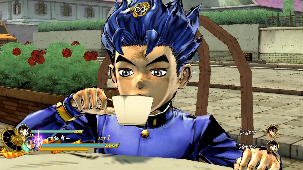 ジョジョEoH カフェ・ドゥ・マゴ【 ゴクゴク飲み音あり 】全キャラ飲みシーン集