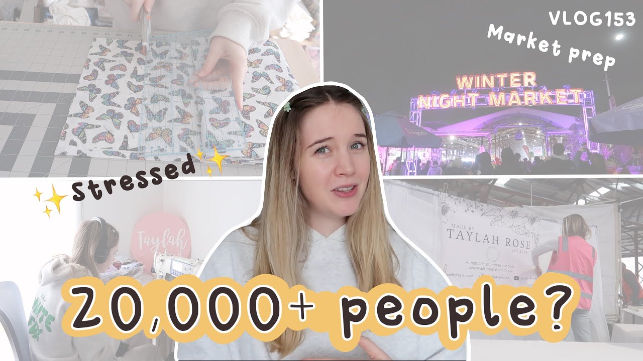 market prep for massive melbourne market, making bows and scrunchies + lots of chats VLOG153