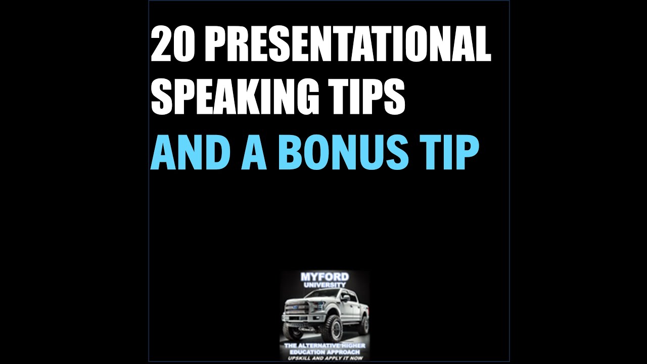 20 Presentational Speaking Tips and a Bonus Tip - A Video Compilation #SpeakingTips #HowTo