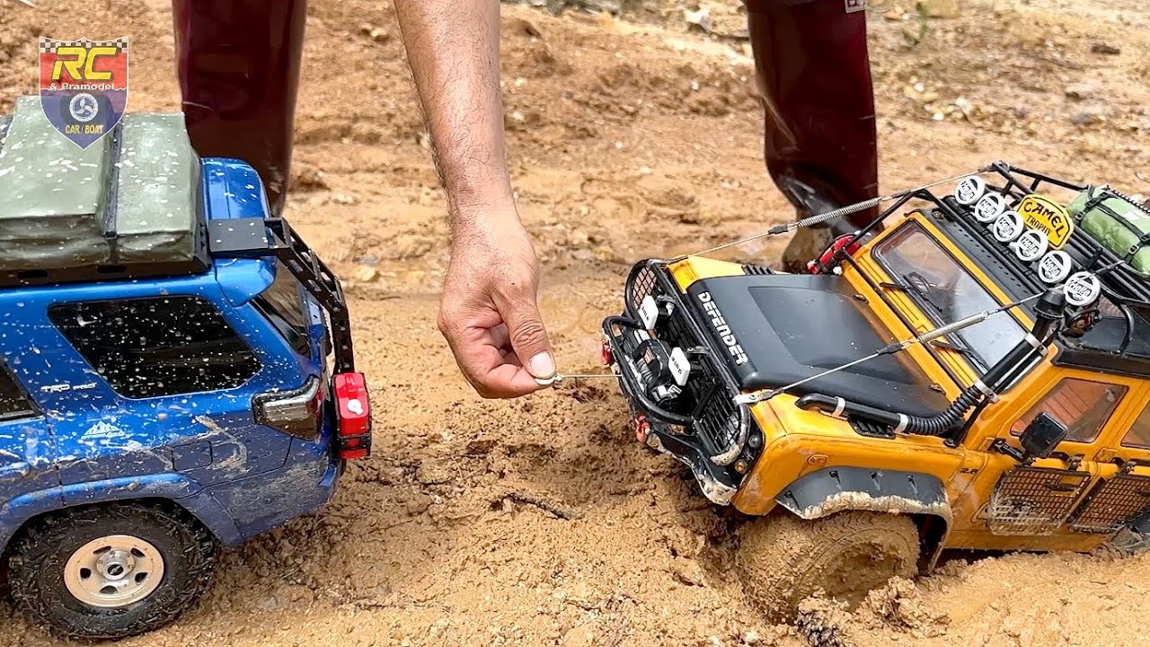 1/10 RC Car Axial SCX10 II | Defender Camel Trophy D110 | TOYOTA 4RUNNER | Off-road ASMR  #29