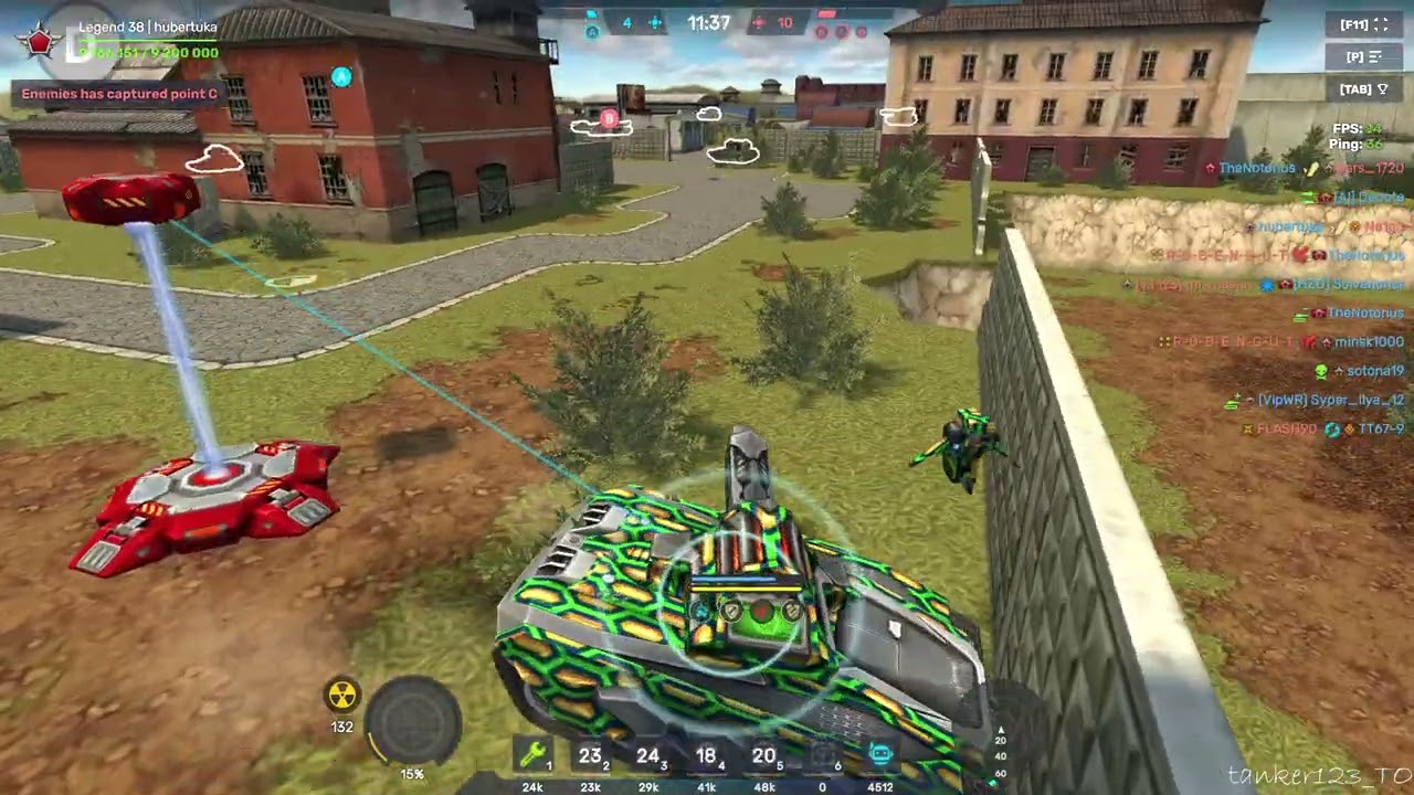 Tanki Online Ricochet Plasma-torch Augment and Hornet gameplay no commentary