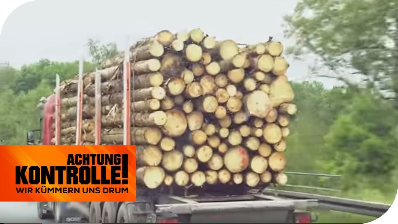 Holzlaster &uuml;berladen: Jetzt muss er 5 Tonnen abladen! | Achtung Kontrolle | kabel eins