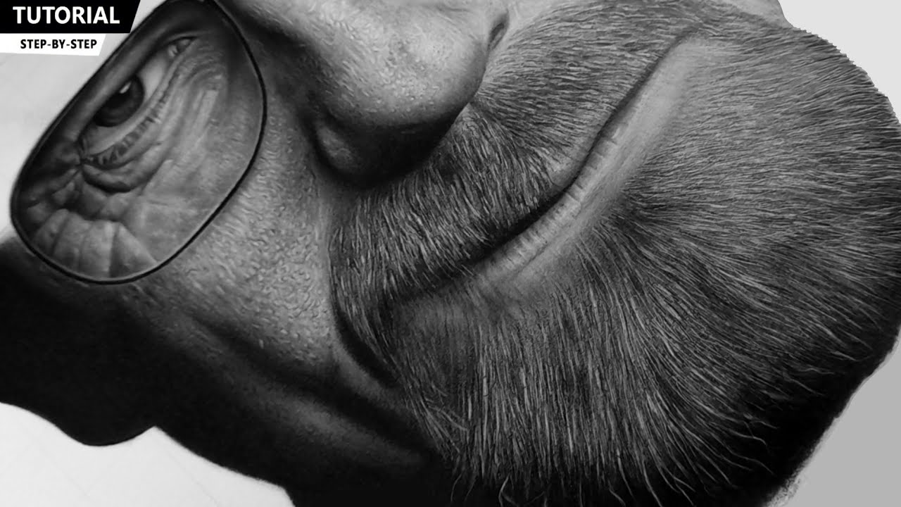 How to draw Realistic Beard | Hyperrealistic Walter White Drawing Tutorial