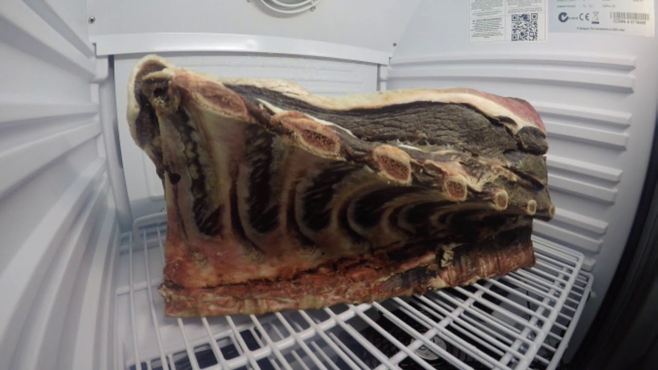 54 day dry age Rib eye Time lapse video