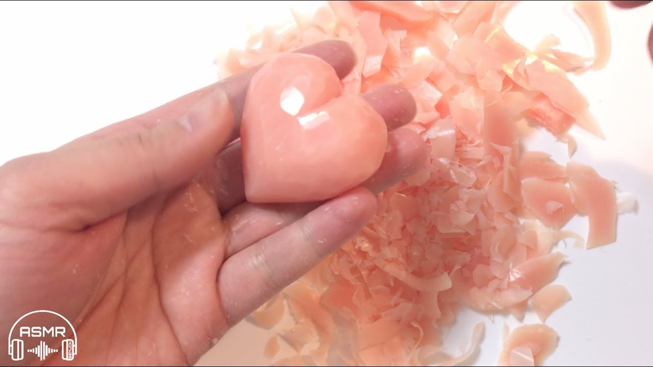 [ASMR]  Carving soap in heart shape / 하트 모양으로 비누 조각하기 (no talking)