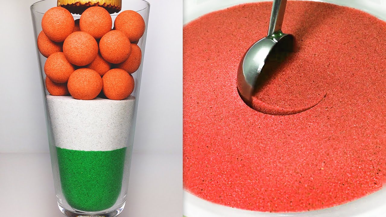 Relaxing Kinetic Sand ASMR 274 Satisfying Drop Squish Scoops