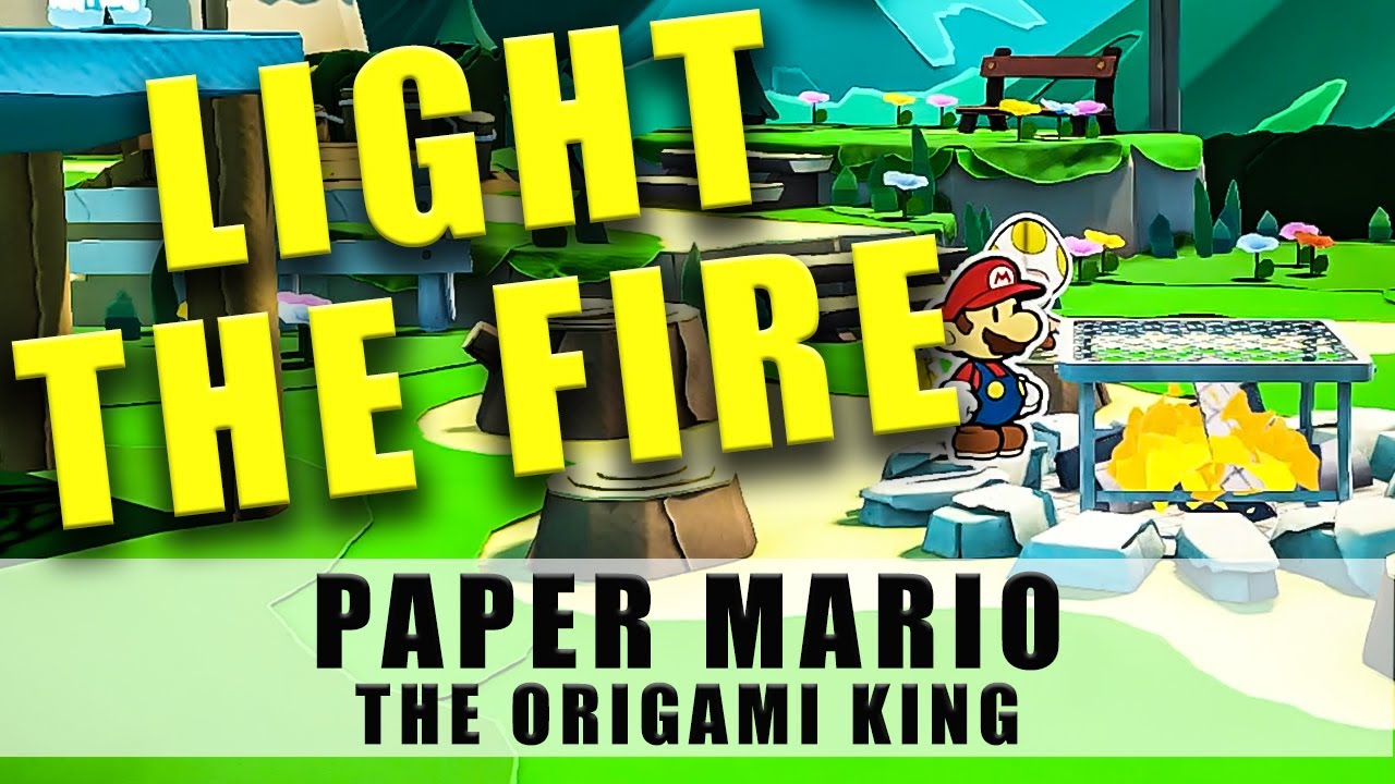 Paper Mario The Origami King how to light the fire at the Whispering Woods camp