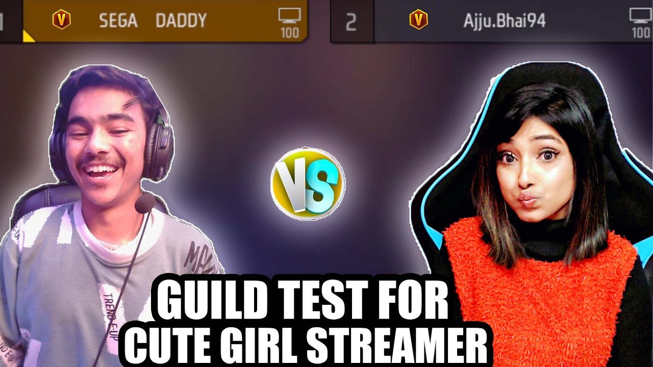 1 vs 1 With V Badge Youtuber😱 Guild Test For Cute Girl Streamer🥰 - Garena free fire