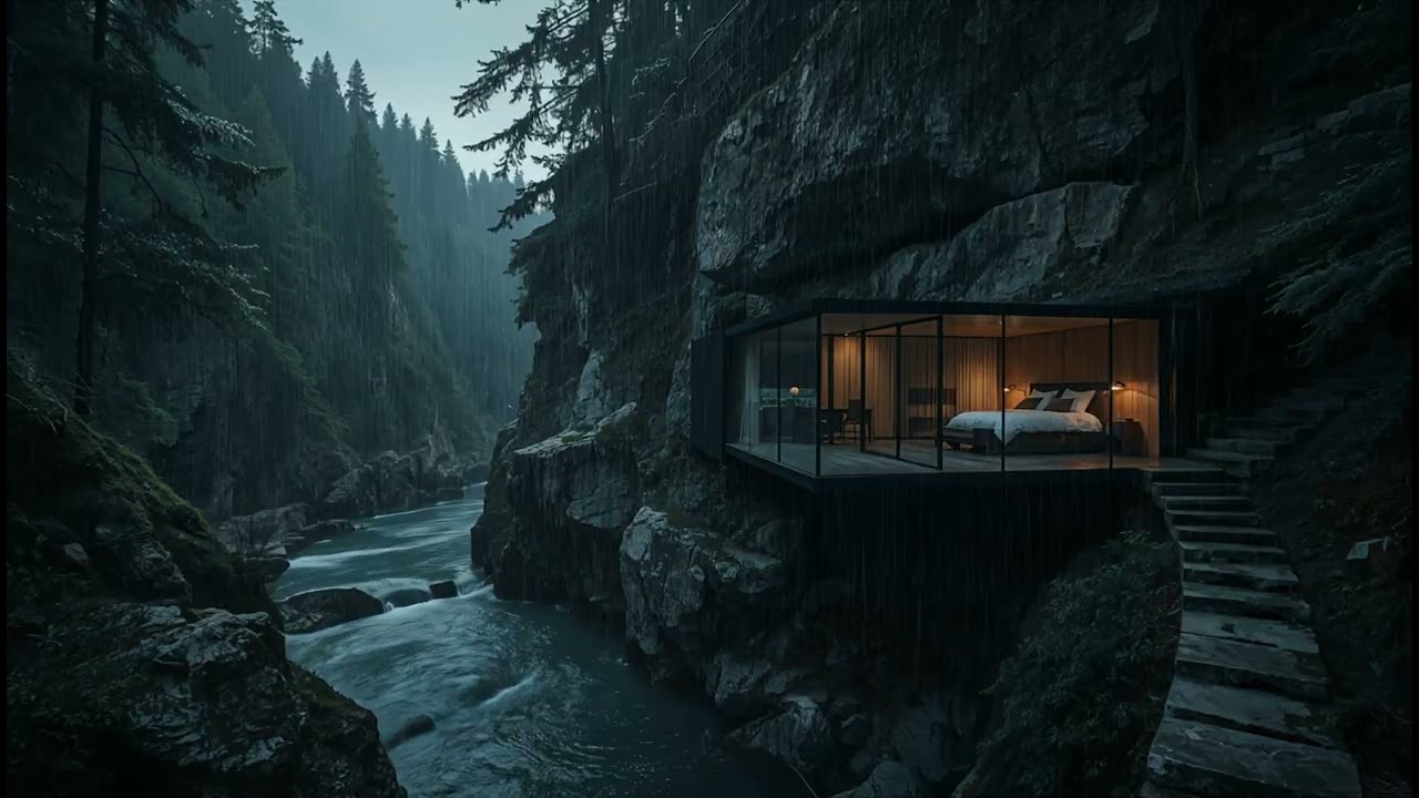 🌙 Rain Sounds for Deep Sleep – Forest River Night Ambience | No Thunder