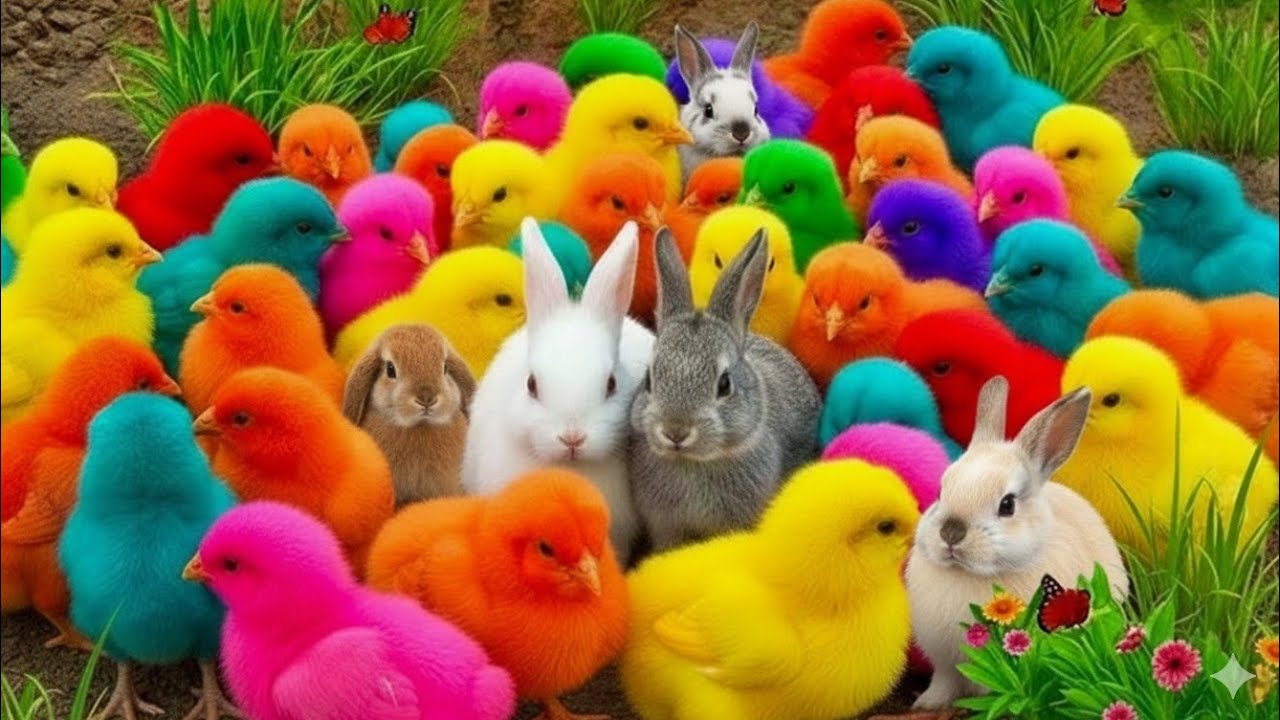 Ayam Lucu, ayam warna warni, ayam rainbow, kelinci lucu, bebek lucu, ikan koi, Hewan Lucu