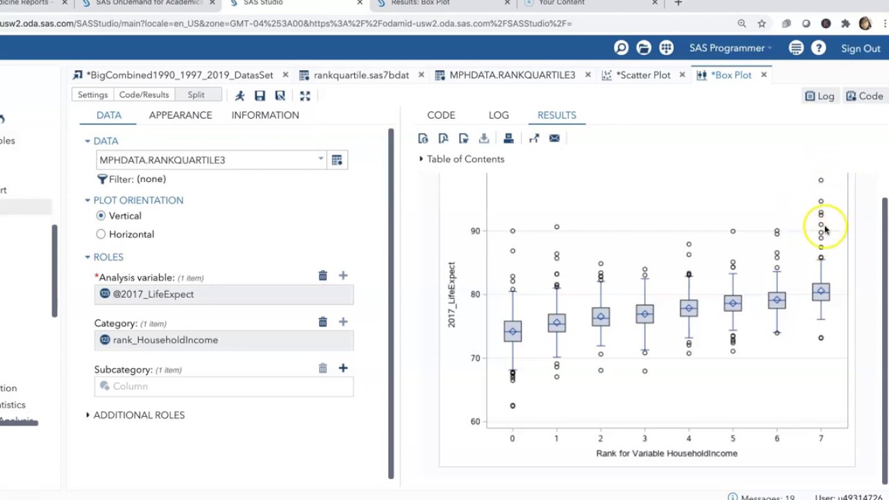 Video 3 - Using SAS Studio to Create Boxplots (Box & Whisker Plots)
