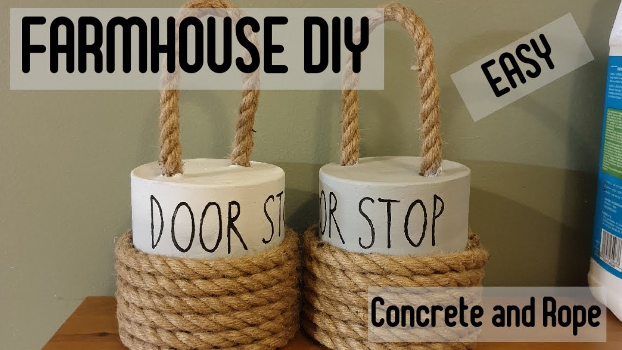 Farmhouse DIY concrete and rope DOOR STOPS